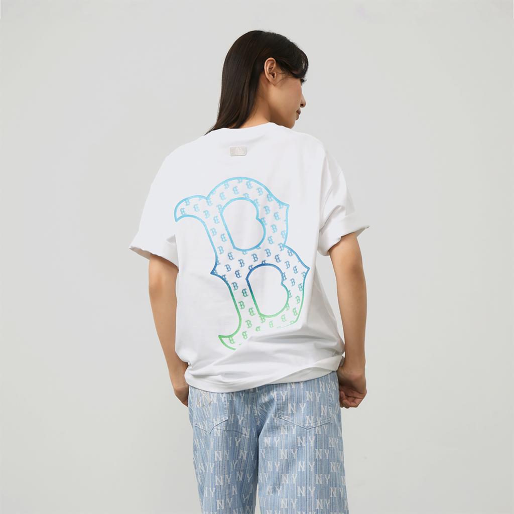 New MLB MONOGRAM Reading Collection SS24 T Shirt Unisex Ivory 3ATSM1643-43IVS