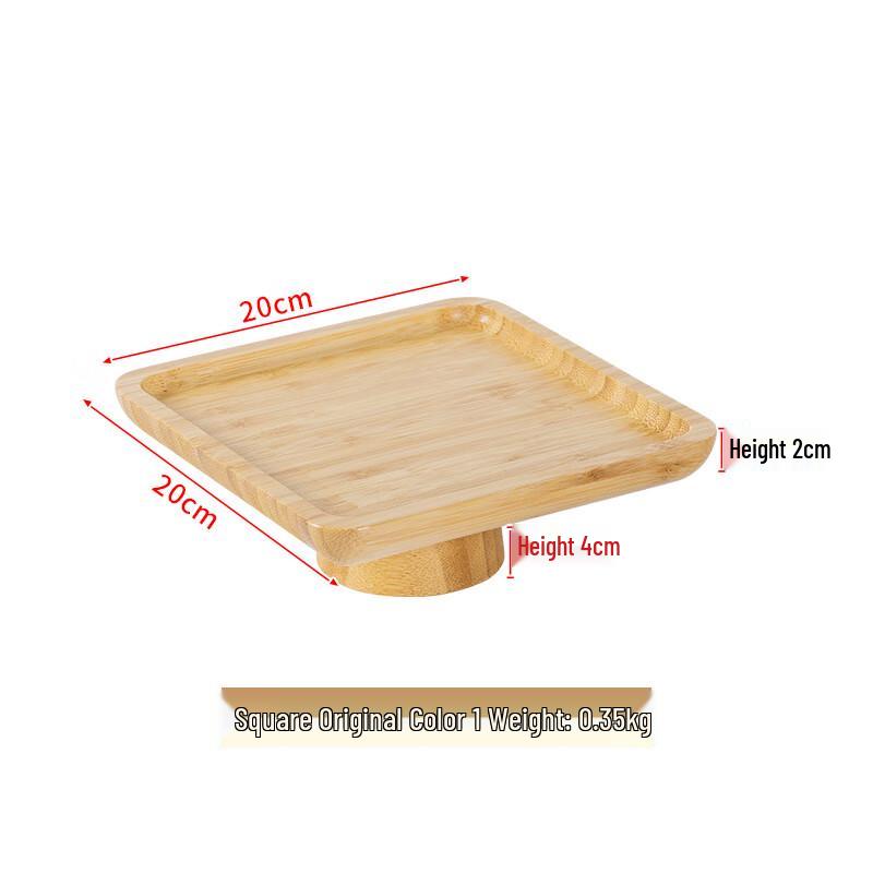 Retro Bamboo High-Foot Dessert & Fruit Tray