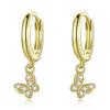 New 925 Sterling Silver Starburst Butterfly Studs Earrings Simple Plated Gold Earrings For Women Fashion Silver Jewelry