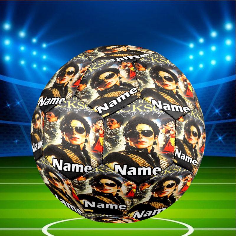 Custom Name Personalized Michael Jackson Print Size 5 Soccer Ball Training & Match Football, for Team, Kicking, Gift for Football Enthusiasts