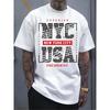 European Size Men's Pure - White T - Shirt: Empire Vibes: NYC Graphic Tee