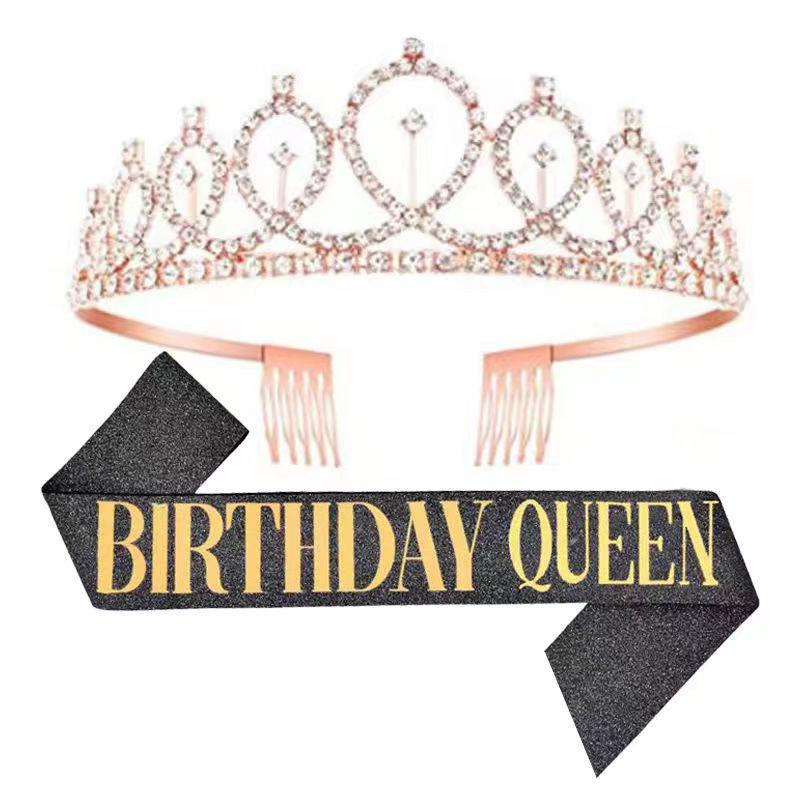 European and American Birthday Crown Headband Hairpin - "Happy Birthday"
