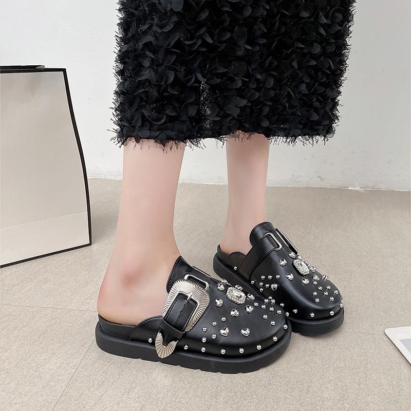 Top Quality Women Slippers Platform Diamond Decoration Sandals Wedges Shoes Outdoor Clogs Slipper Ladies Flip Flops Garden Shoes