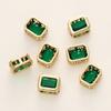 46Pcs 18K Gold Color Plated Brass Ellipse Cuboid Heart Beads With Zircon  For Diy Bracelet Necklace Jewelry Making Accessories