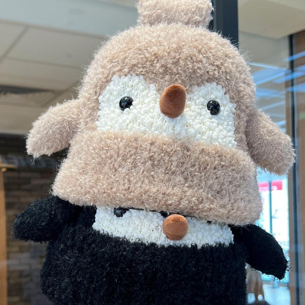 A New Japanese Style Plush Knitted Hat for Women's Autumn and Winter Thickened with Fleece Warm and Versatile Ear Protecting Hood