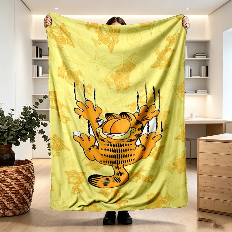 Garfield Print Blanket - Soft & Comfortable, for Bedroom, Travel, Sofa, Home Decoration - Birthday Christmas Gift for Friend