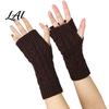 Thumb Hole Wrist Warmers Women Ribbed Arm Warmers Stretchy Cable Knitted Fingerless Gloves Lightweight Warm Sleeves Soft Mitten Half Finger