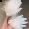 Weiße Feder Design Entenschnabel Haarspange Y2k Haarspange Frühlings Haarspange für Mädchen