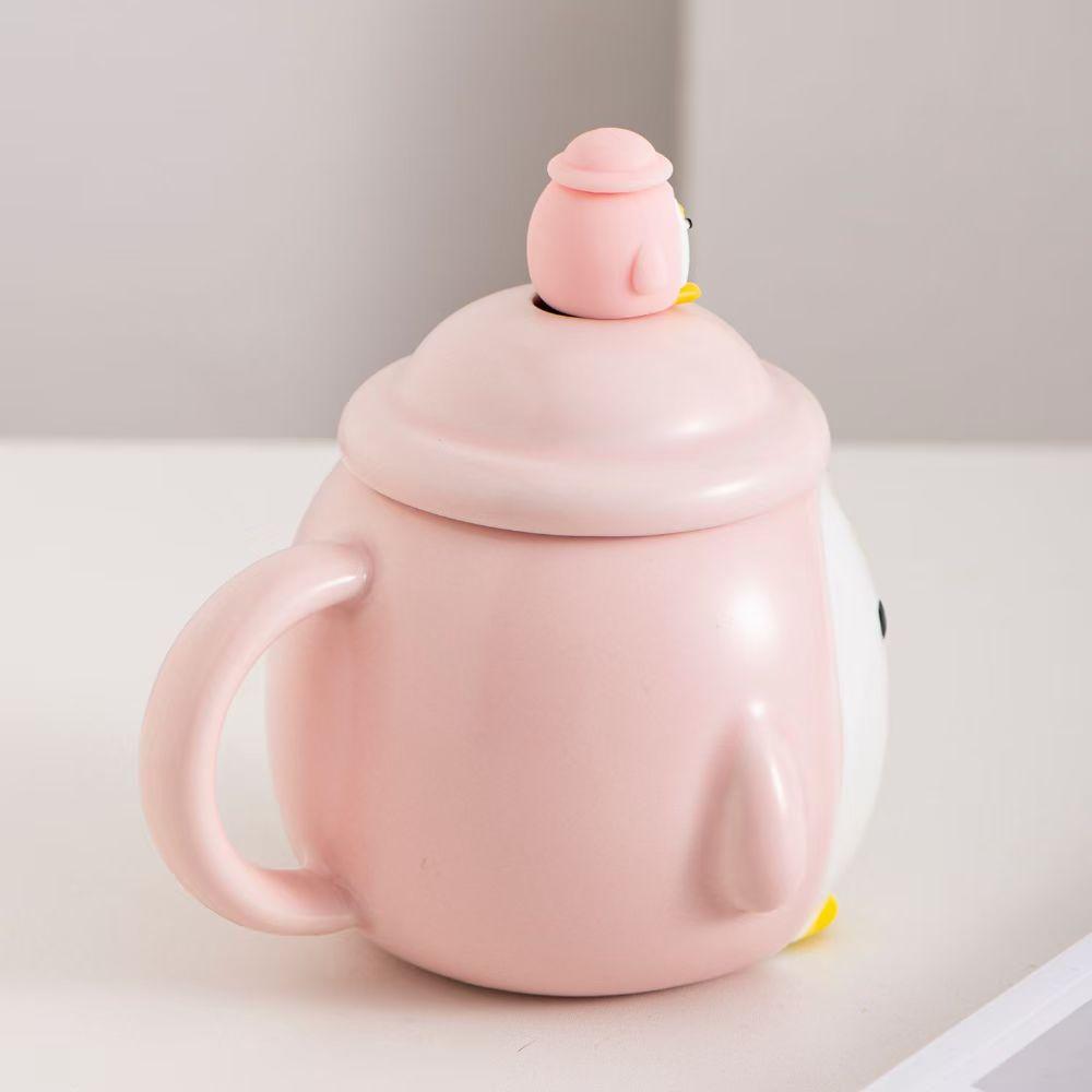 

Керамическая чашка с милой курицей 3D и ложкой, креативные кофейные чашки с животными, детская чашка для завтрака с молоком, посуда для напитков 301-400ml