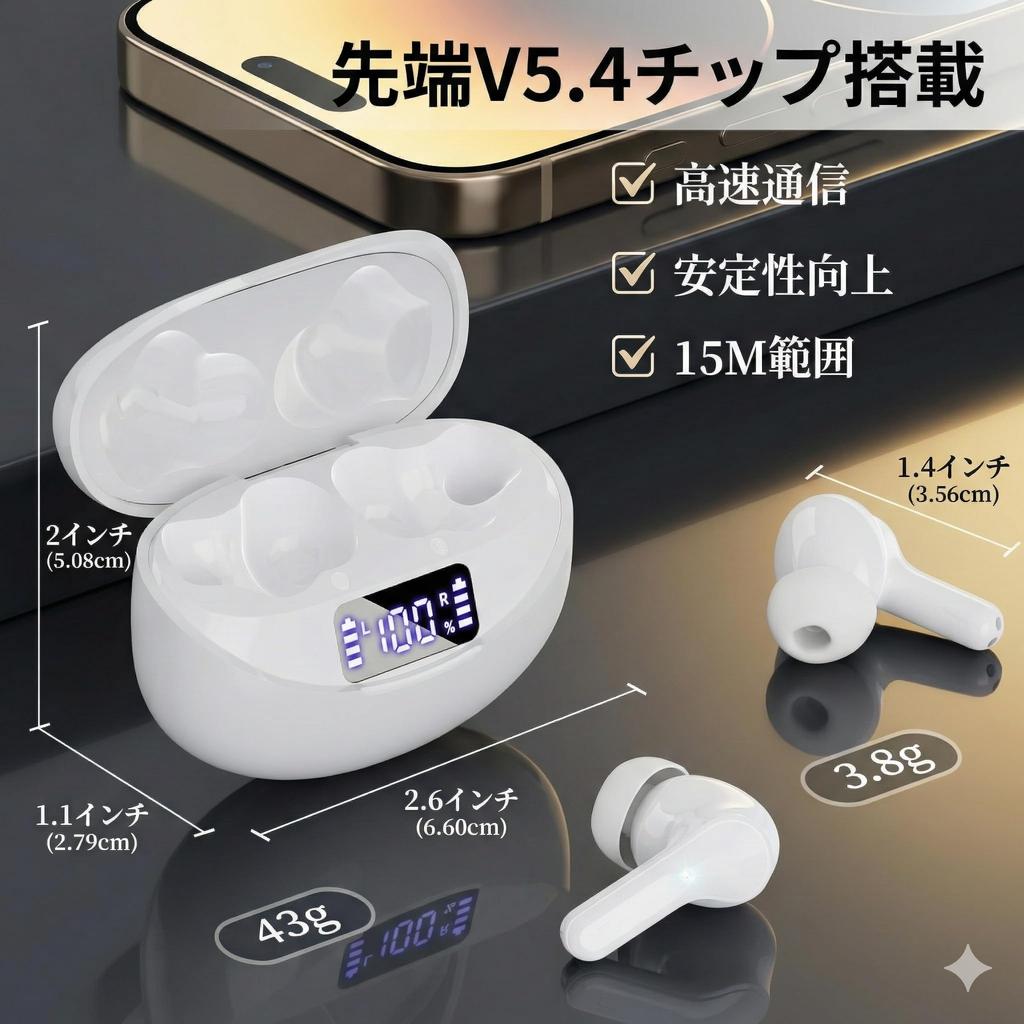 Wireless Earphones Bluetooth I13 Stereo ENC Noise Cancelling Up To 50 Hours Playback LED Digital Display Automatic Pairing IPX7 Waterproof Microphone