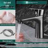 TLXT Matte Black Slim Waist Hot & Cold Basin Faucet