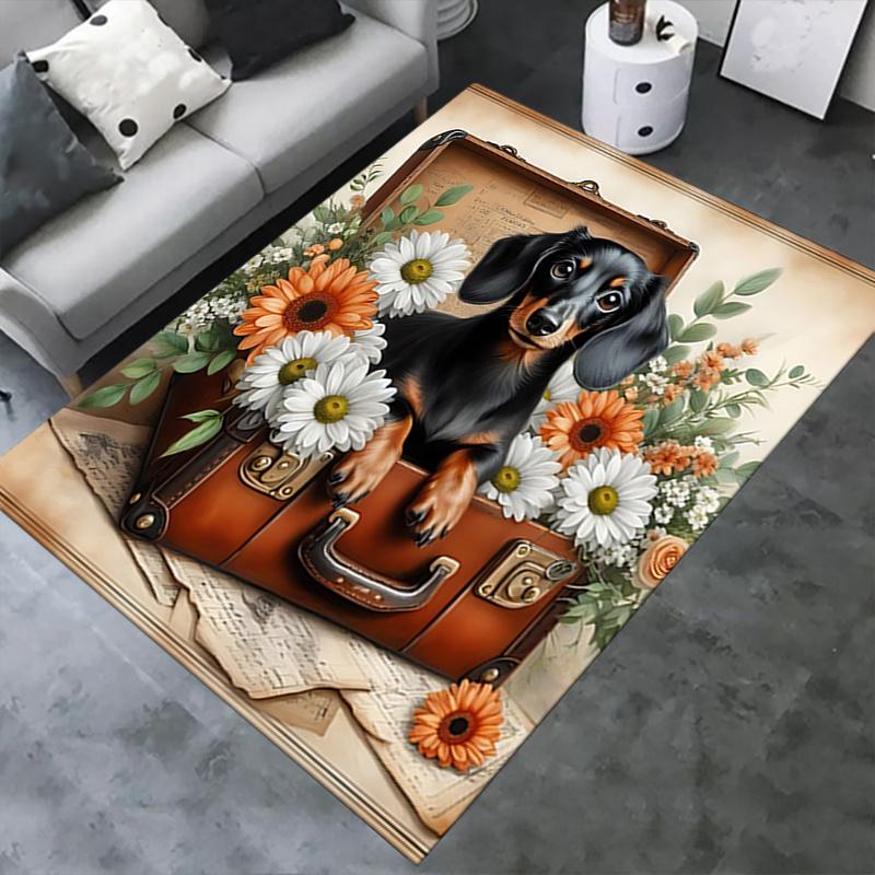 Dachshund Theme Chair Mat Office Carpet - Oversized Rug for Home Decor, Sofa Carpet, Office Flooring Gift, Suitable for Bedroom, Living Room