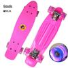22" Four-Wheel Fish Board Skateboard with Light-Up PU Wheels, Non-slip Deck, for Beginner and Kids Street Cruising