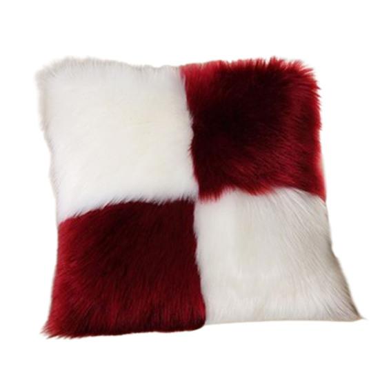 Față de pernă pătrată șic, durabilă, cu textura moale, husă de pernă, culoare contrastantă, cu pluș, husă de pernă pentru mașină