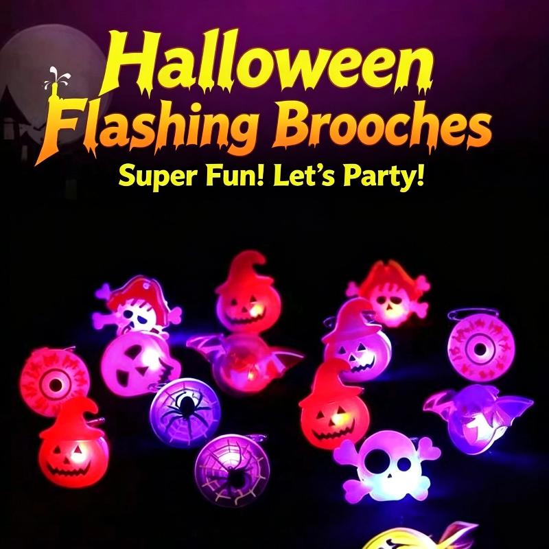 5 stk Halloween LED Lysende Fingerringe Assorterede Spooky Designs Til Halloween Fest Knep Eller Slik Børne Favor
