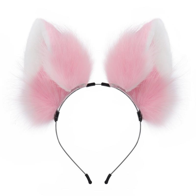 Handmade Plush Animal Ear Headband Cosplay Cat Fox Ears Costume Accessory Cute Unisex Hair Band
