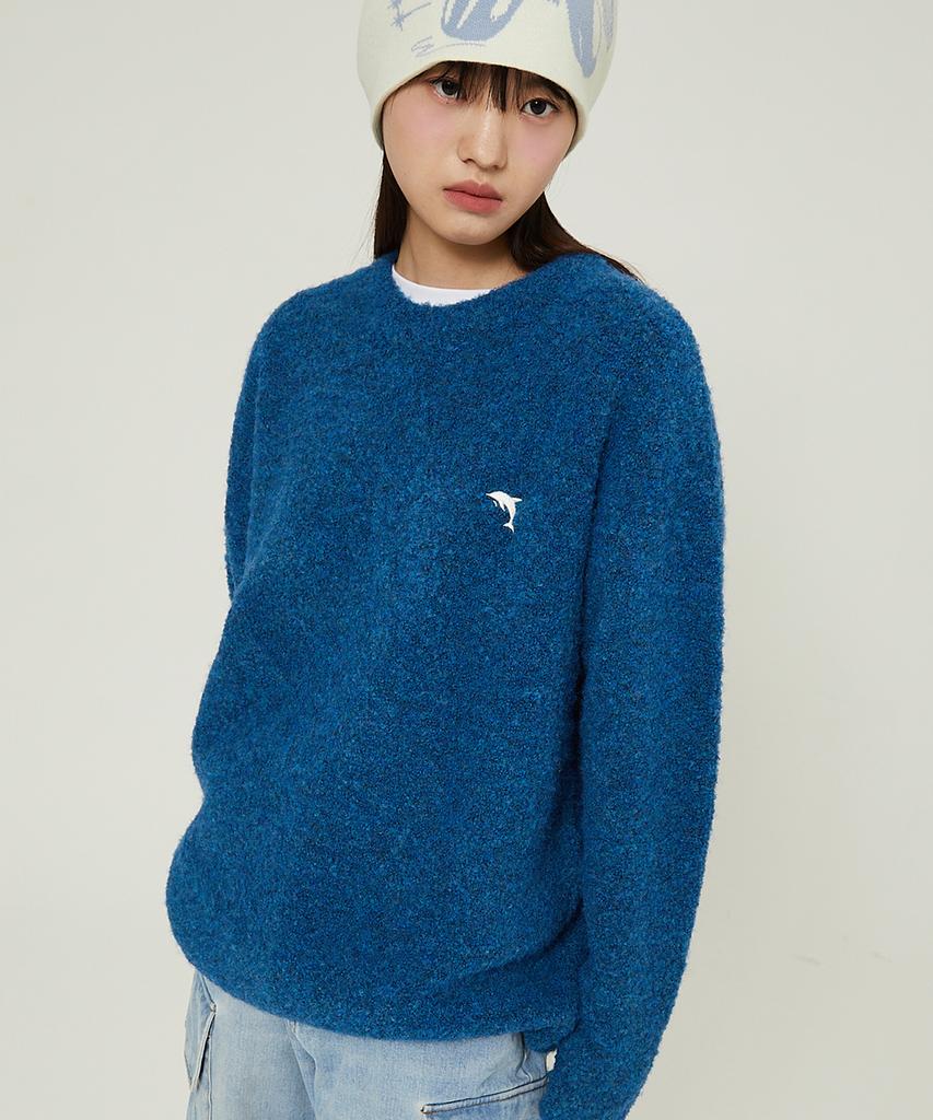 WAIKEI Dolphin Boucle Knit Blue