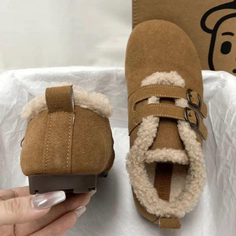 Birken shoes women's shoes winter velvet warm cotton shoes 2025 new winter one-pedal beanie shoes Birken wool shoes