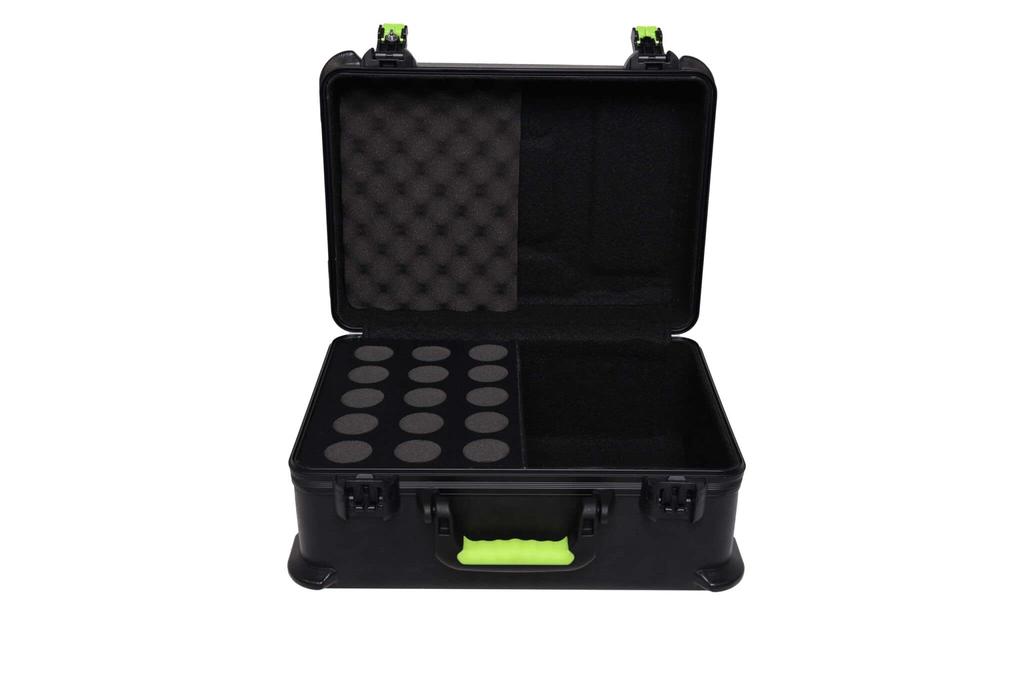 Shure by Gator Microphone Case, PE Hard Case with TSA Lock, SH-MICCASE15 (Holds 15 Microphones)