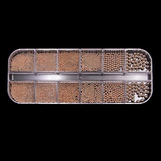 1 Set 12 Grids Nail Art Bead Kit with Storage Box 3D Nail Art Metal Caviar Beads DIY Manicure Design Decoration Charm Nail Accessories