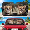 Chihuahua Family Sun Visor Car Front Window Windshield Sunshade Five-Layer Aluminum Foil UV Protector Heat Shield