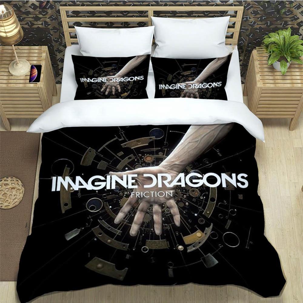Rockband Imagine Dragons Bettwäsche-Sets, exquisites Bettzubehör-Set, Bettbezug, Bettdeckenset, Bettwäscheset, luxuriöses Geburtstagsgeschenk