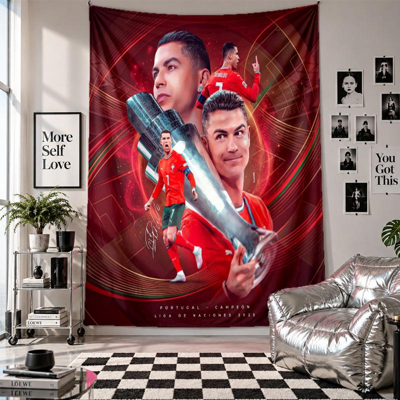 Cristiano Ronaldo Wall Tapestry Home Decor Wall Hanging Cloth for Bedroom Living Room Background