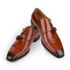 Fashion Men's Leather Shoes Wedding Office Dress Oxford Pointed Toe Shoe Fashion Classic Handmade Leather Monk Buckle Strap Loafers Shoe