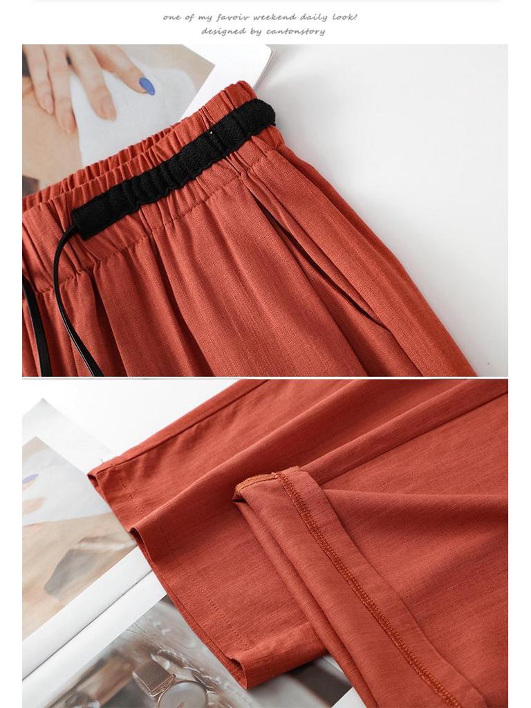 Women's Gray Wide-Leg High-Waisted Casual Floor-Length Pants - Summer 2025 Edition