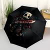 1pc Skull Warrior Automatic Open/close Umbrella, 8-Rib Sturdy Structure, Portable Travel Umbrella, Parties, Everyday Use, Outdoor Accessory,