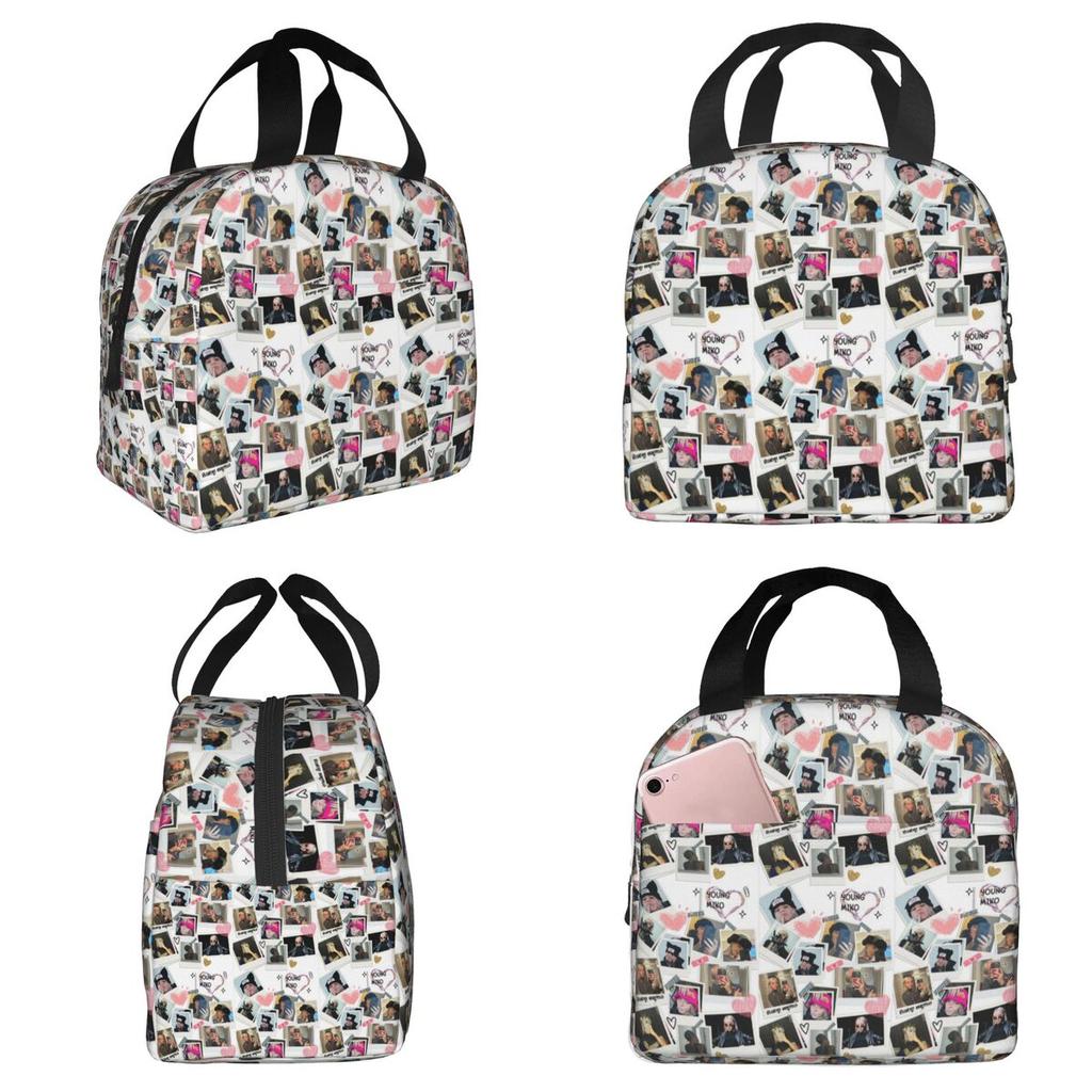 Collage Of Young Miko Insulated Lunch Bag for Kids School Cooler Thermal Food Box Tote Portable Lunch Boxes Container