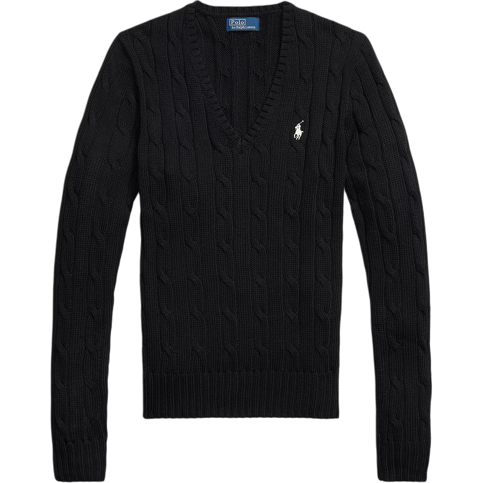 

Polo Ralph Lauren Хлопковый свитер с V-образным вырезом и кабельным узором Женские свитера 211971870-002 XS