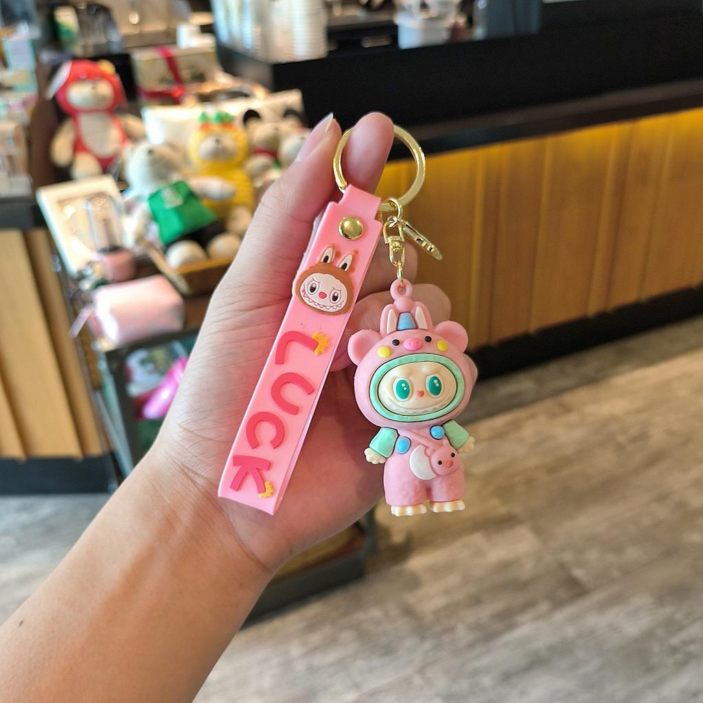 Tide Play Cross-dressing Keychain Cute Couple Schoolbag Pendant Catch Doll Locomotive Key Chain