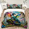 3pcs Butterflies and Dragons Bedding Set, Includes 1 Quilt Cover and 2 Pillowcases, Comfortable Bedding with Stylish Design for Bedroom