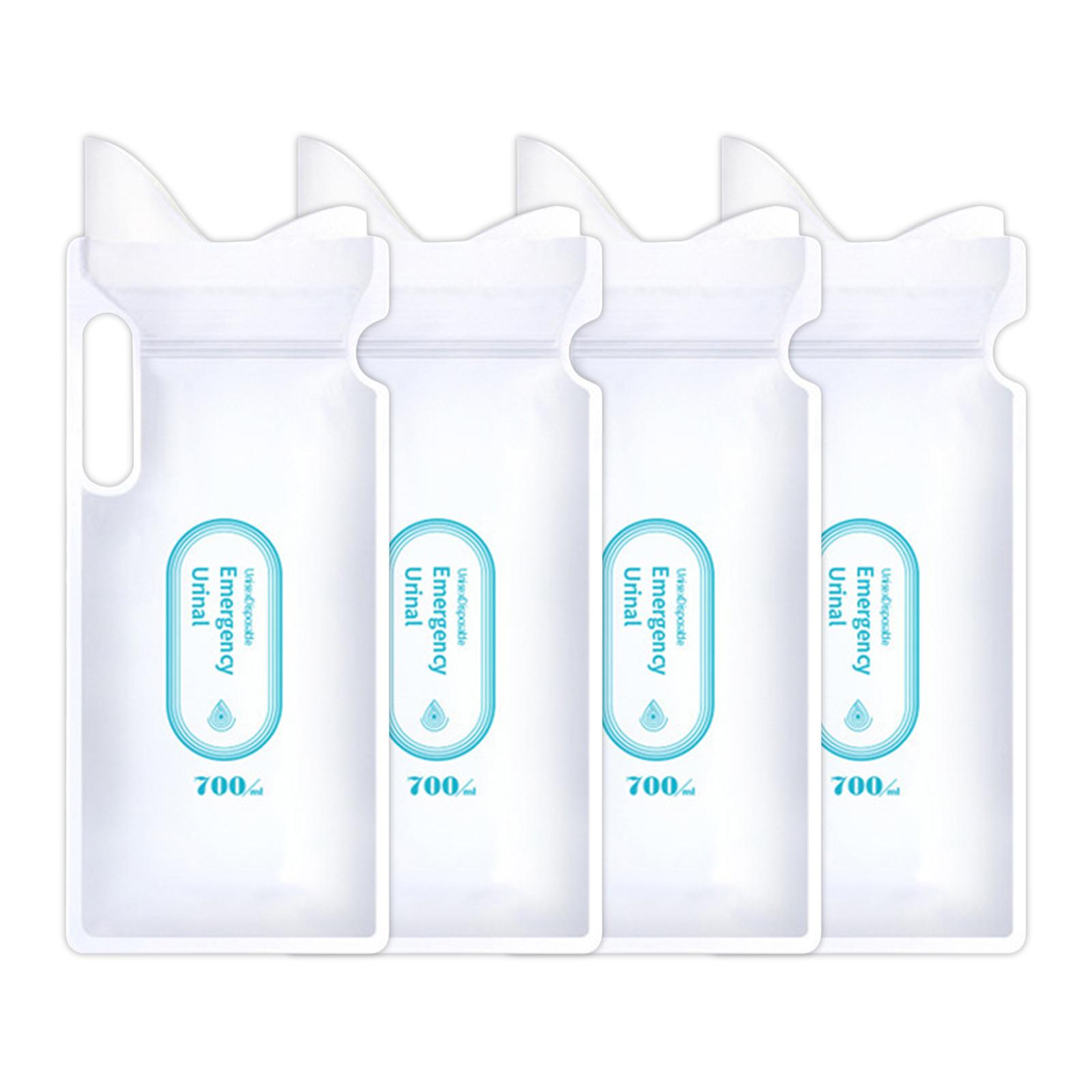 

4 шт. автомобильный портативный аварийный мочеприемник для уличного использования 700 мл сбор мочи герметичный мини-туалет удобный мобильный туалет для путешествий белый