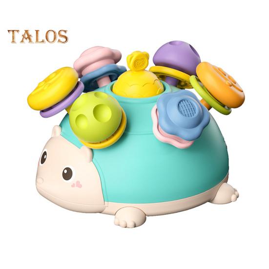 

Монтессори-ёжик, развивающий мелкую моторику, прорезыватель-погремушка, вращающаяся игрушка-ёжик 3 в 1 с функцией распознавания цвета синий