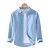 Men's Long Sleeve Casual Cotton and Linen Shirt - Thin Style, Loose Fit, White for Spring and Autumn