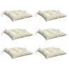 Chair Cushions 6 Pcs Cream White 40x40x7 Cm Oxford Fabric