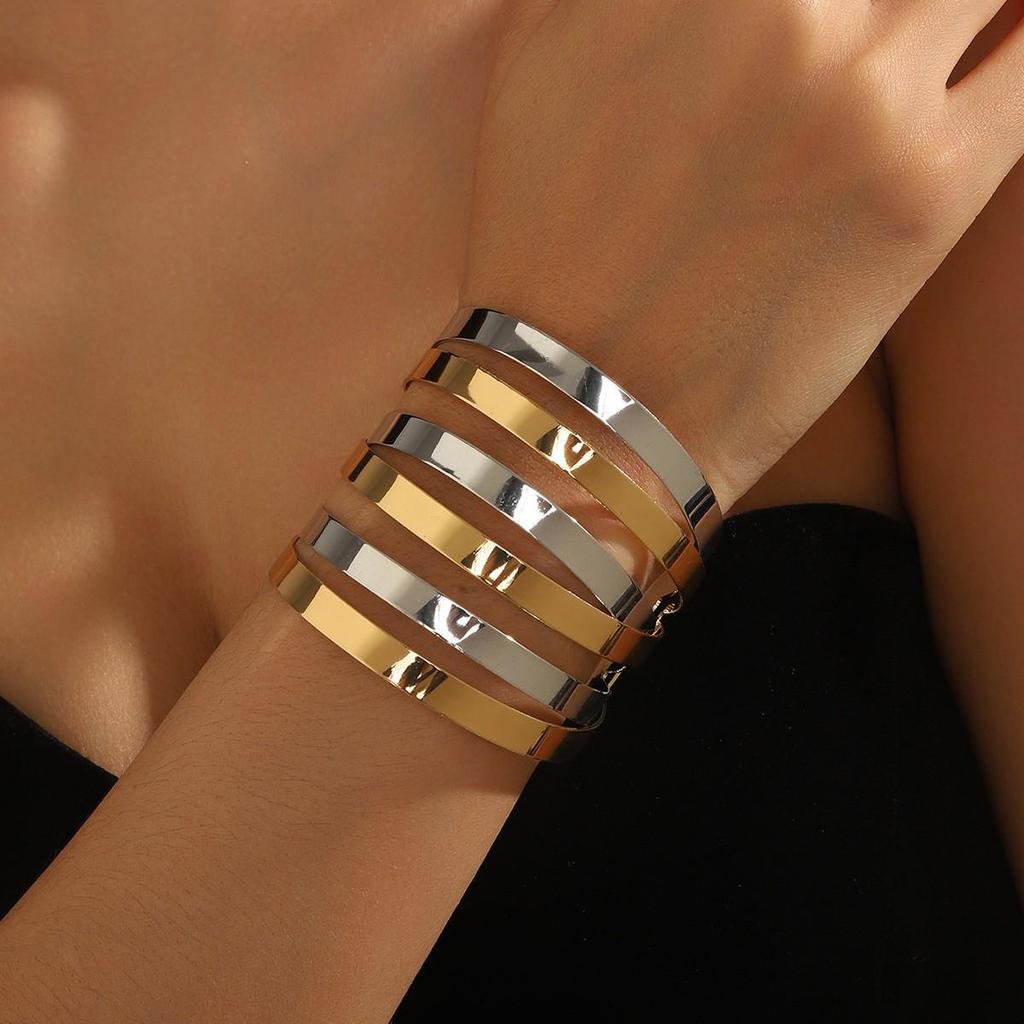 European-American Style Open Armlet: Trendy, Unique, and Elegant Cold-Style Bracelet.