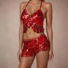 2 Pieces, Bra With Sequined Tassels, Fringed Top, Belly Dance Skirt, Carnival, Club, Costumes