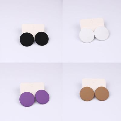 Round Spray Painted Earrings Simple and Fashionable Acrylic Personalized Candy Colored Earrings for Women