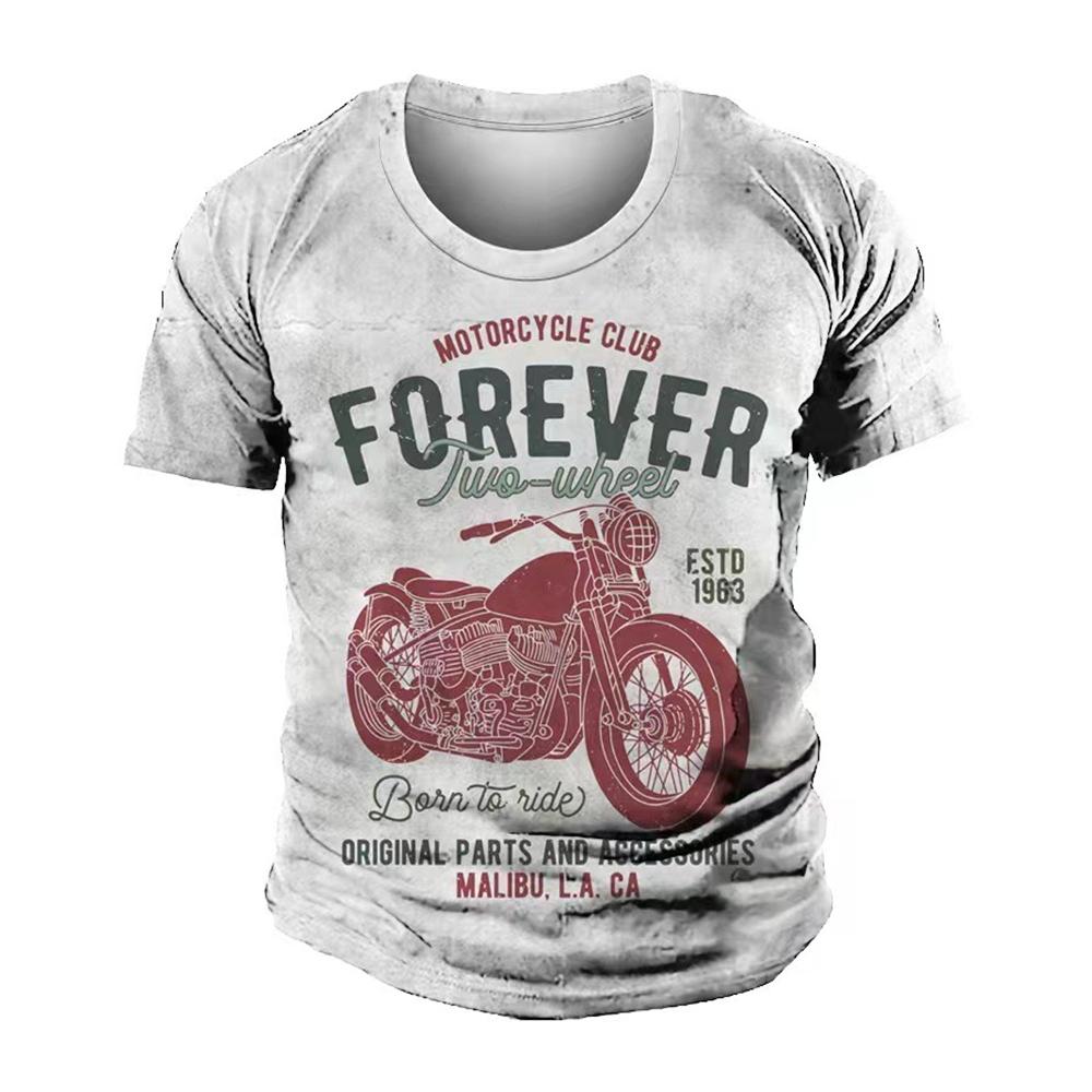 

Мужская мотоциклетная футболка с 3D принтом автомобиля, топы с короткими рукавами, уличная байкерская футболка для мужчин, винтажная футболка, мужская футболка большого размера L