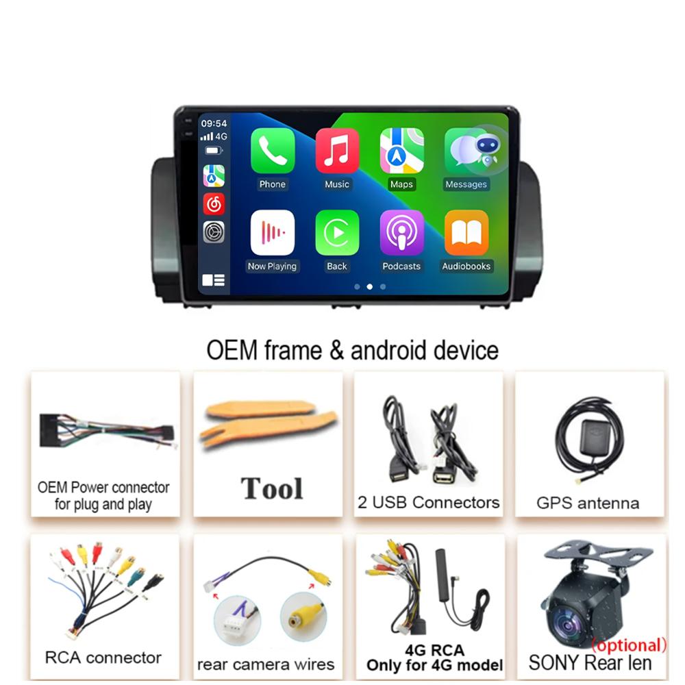 For Renault Sandero 2021 Car Radio Stereo Multimedia Video Player Navigation GPS CarPlay SWC 9" IPS DSP WIFI BT Android 14 Auto