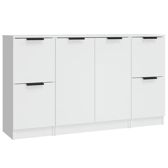 VidaXL Buffet 3 pcs, Meubles de Rangement avec Porte, Armoires de Rangement, Buffets de Salon Salle de Séjour, Moderne, 3115844