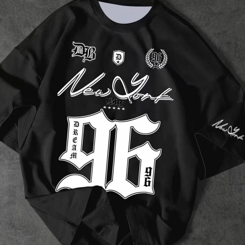 2026 Mens Loose Fit Breathable Cotton Tee With 3D Graphic Print Casual Streetwear Short Sleeve T-Shirt Teens Adults