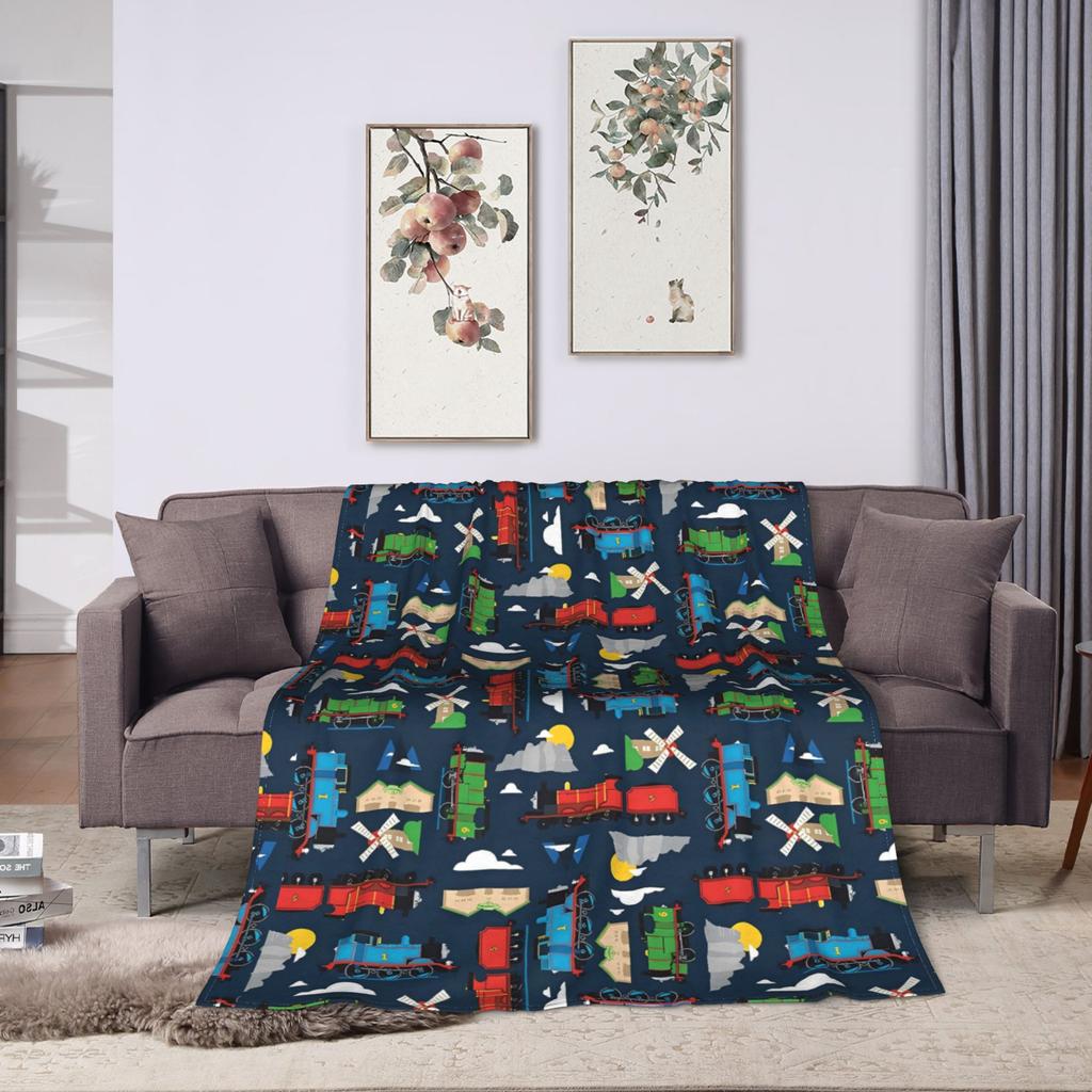 TAll Aboard with T-Thomas The Train Friends Blankets Quality Super Warm Throw Blanket Winter Travel Home Decor Funny Bedspread
