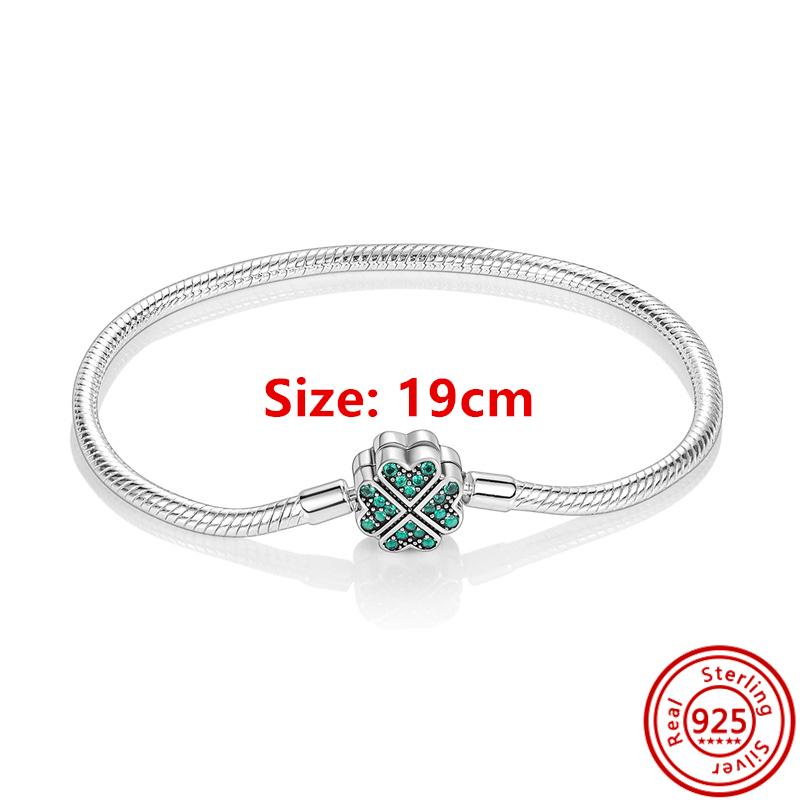 Nytt 925 Sterling koppar Grön Zirkon Fyrklöver Hjärta Hänge Lyckobringande Pärlor Passar Original Pantaro Berlockarmband DIY Zirkon
