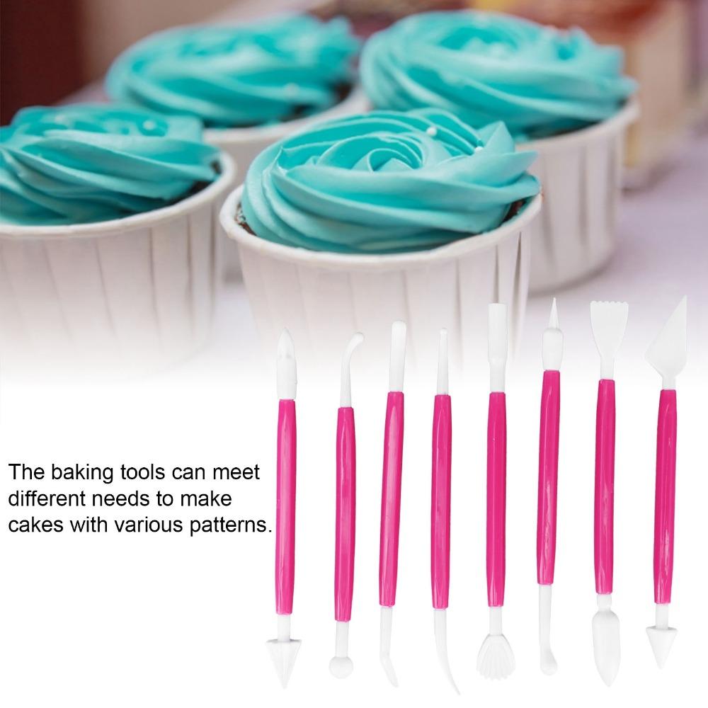 8Pcs Fondant Decorating Tool Set Double Ended Cake Decorating Tools Kit  For Beginners