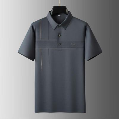 Polo da uomo senza cuciture in seta ghiacciata taglie forti
