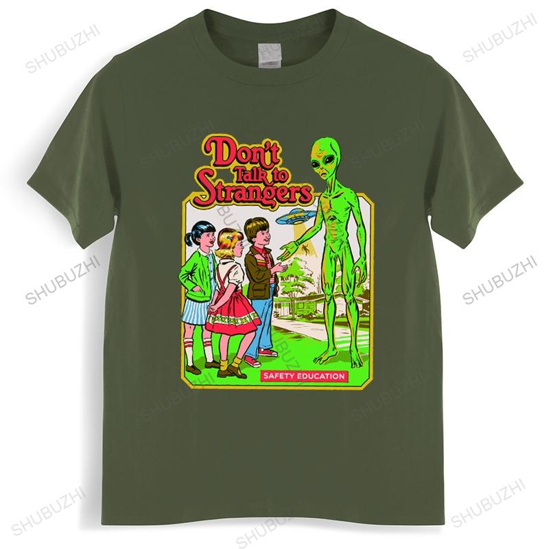 Don’T Talk To Strangers Printing Men's Tshirts Style Brand T-Shirts Fashion O-Neck T-Shirt Simplicity Breathable Man